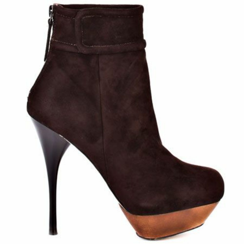 L.A.M.B Blazon Leather Platform Ankle Heel 9M